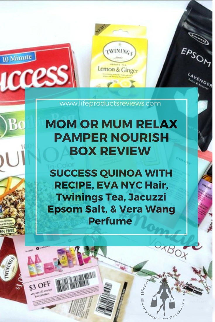 Best-Mom-mum-box-voxbox-influenster-success-quinoa-with-recipe-eva-nyc-hair-twinnings-tea-jacuzzi-epsom-salt-vera-wang-perfume